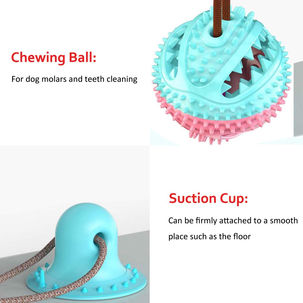 Dog Toy Silicon Suction Cup Tug Interactive Dog Ball Toys For Pet Chew Bite Tooth Cleaning Toothbrush Feeding Pet Supplies