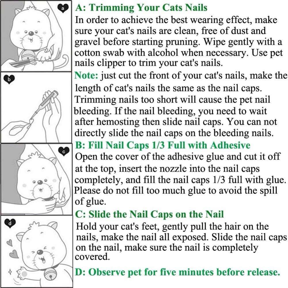 20 pcs Soft Silicone Soft Colorful Cat Paw Claw Pet Nail Protector  Nail Cover Cat Grooming Supplies