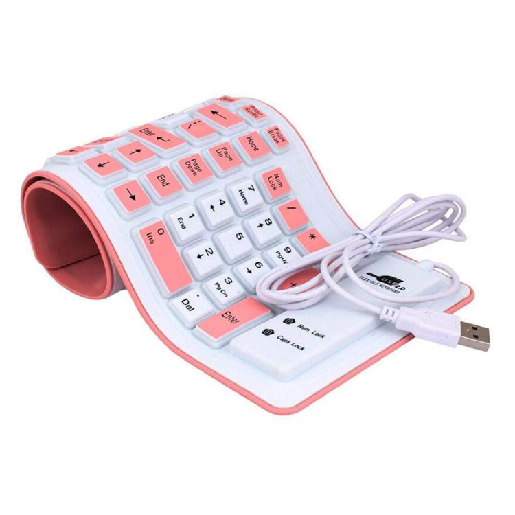 103 key  USB Wired Waterproof Rollup Silicone Foldable Keyboard