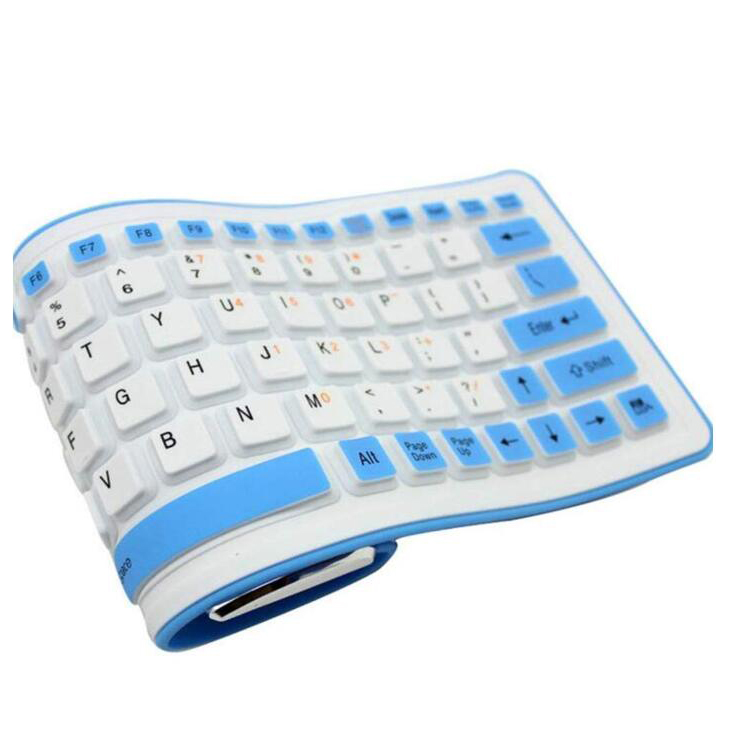 103 key  USB Wired Waterproof Rollup Silicone Foldable Keyboard