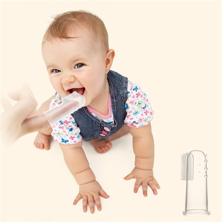Amazon Hot Selling Infant Teether Mother Help Soft Silicone Baby Finger Toothbrush