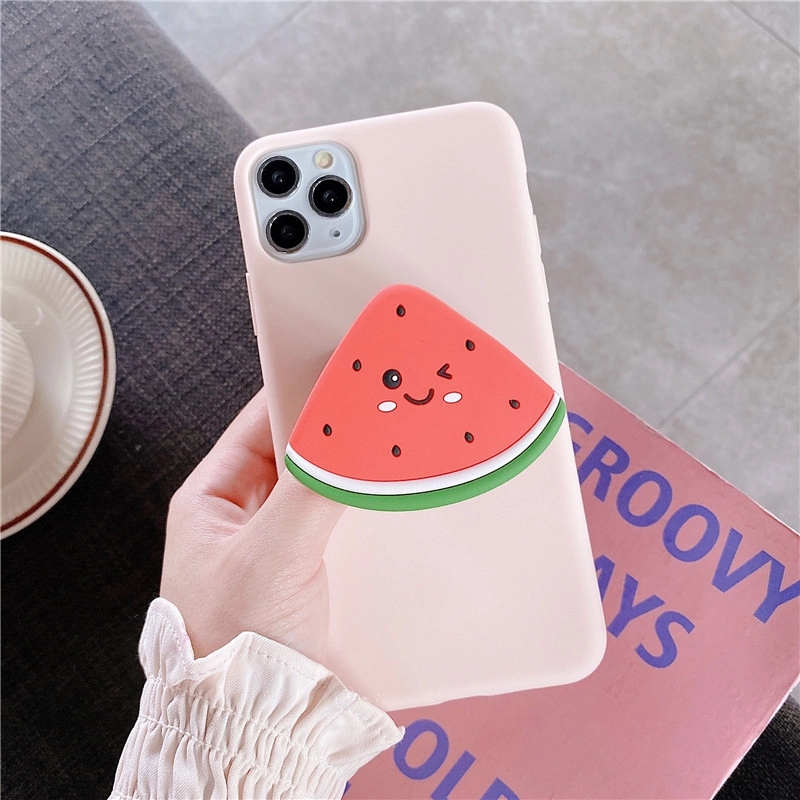 3D Luxury cute cartoon fruit avocado Soft silicone phone case for iphone X XR XS 11 Pro Max 6S 7 8 plus Holder cover gift coque