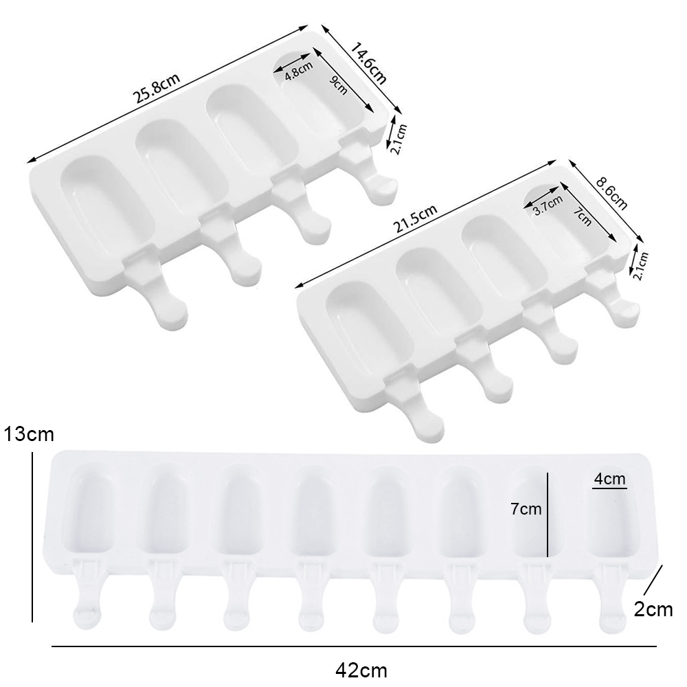 USSE Silicone Ice Cream Mold DIY Homemade Popsicle Molds Freezer Juice 4 Cell Big Size Ice Cube Tray Popsicle Barrel Maker Mould