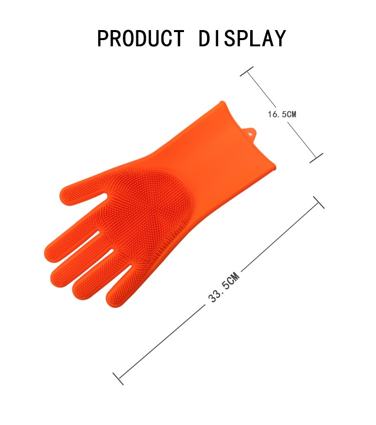 Non-stick silicone rubber finger tips dishwasher gloves