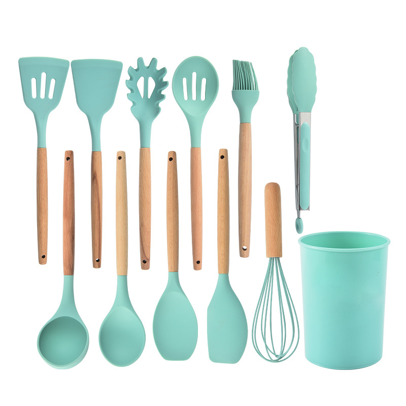 Amazon hot sale silicone kitchenware High Quality 100% Eco-Friendly Cooking Tools 12 Pcs Kitchen Utensils set